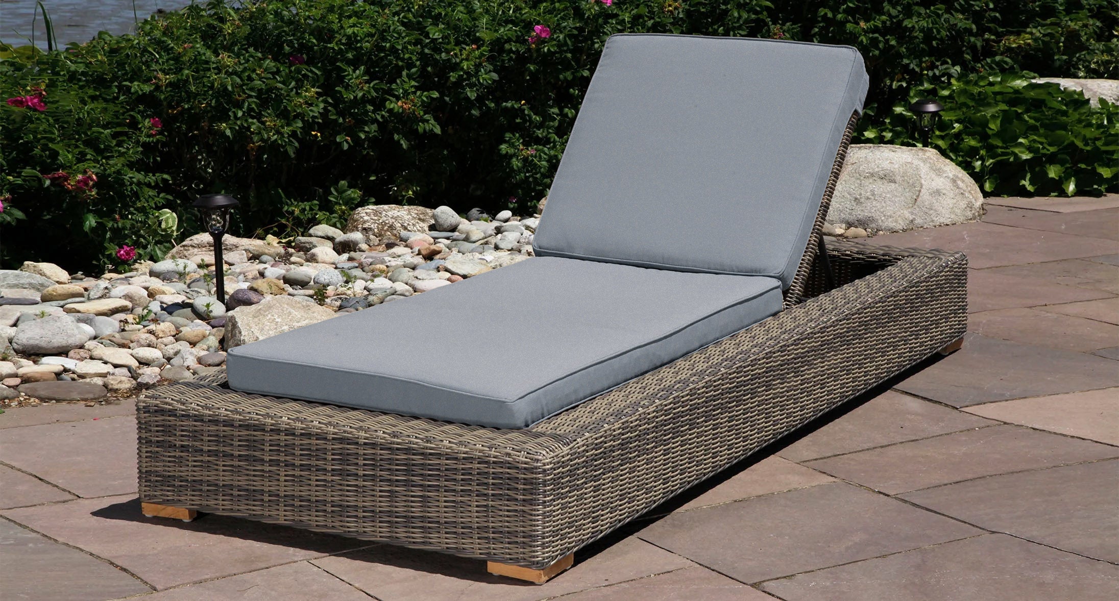 Corsica outdoor chaise lounge chair 3 - Sunbrella Cast Slate