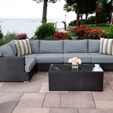 Salina sectional with extender - Sunbrella Cast Slate