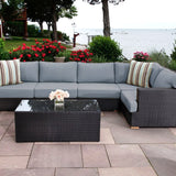 Salina sectional with extender 3 - Sunbrella Cast Slate