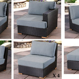Salina outdoor u shaped sectional set pieces - Sunbrella Cast Slate