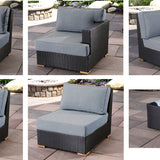 Salina sectional with extender pieces - Sunbrella Cast Slate