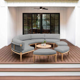 Santorini Gray Teak & Rope Outdoor Daybed