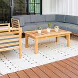 Bali teak outdoor sectional set - Sunbrella Cast Slate