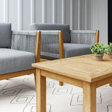 Capri Teak & Rope Outdoor Sofa Club Chair Set