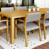 Capri Teak & Rope Outdoor Dining Set for 8