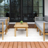 Capri Teak & Rope Outdoor Sofa Club Chair Set