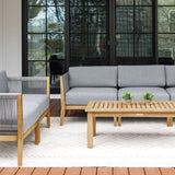 Capri Teak & Rope Outdoor Sofa & Loveseat Set