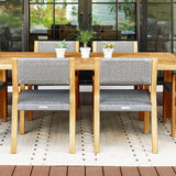 Capri Teak & Rope Outdoor Dining Set for 6