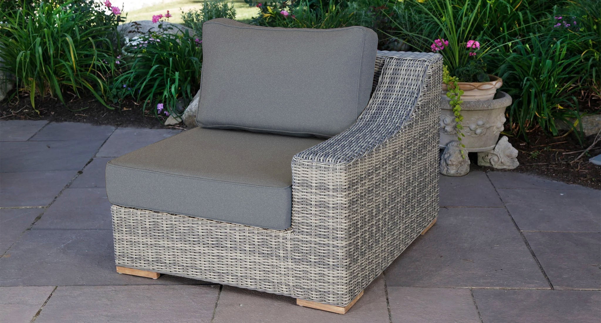 Corsica right arm piece - Sunbrella Casts Slate