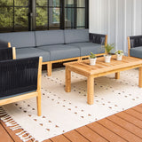 Malibu Teak & Rope Sofa Club Chair Set2 - Sunbrella Cast Slate