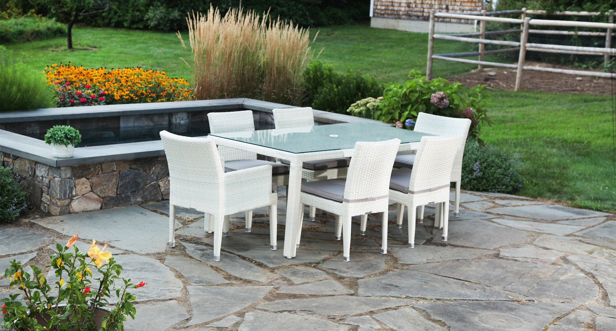 Mykonos outdoor dining set for 6