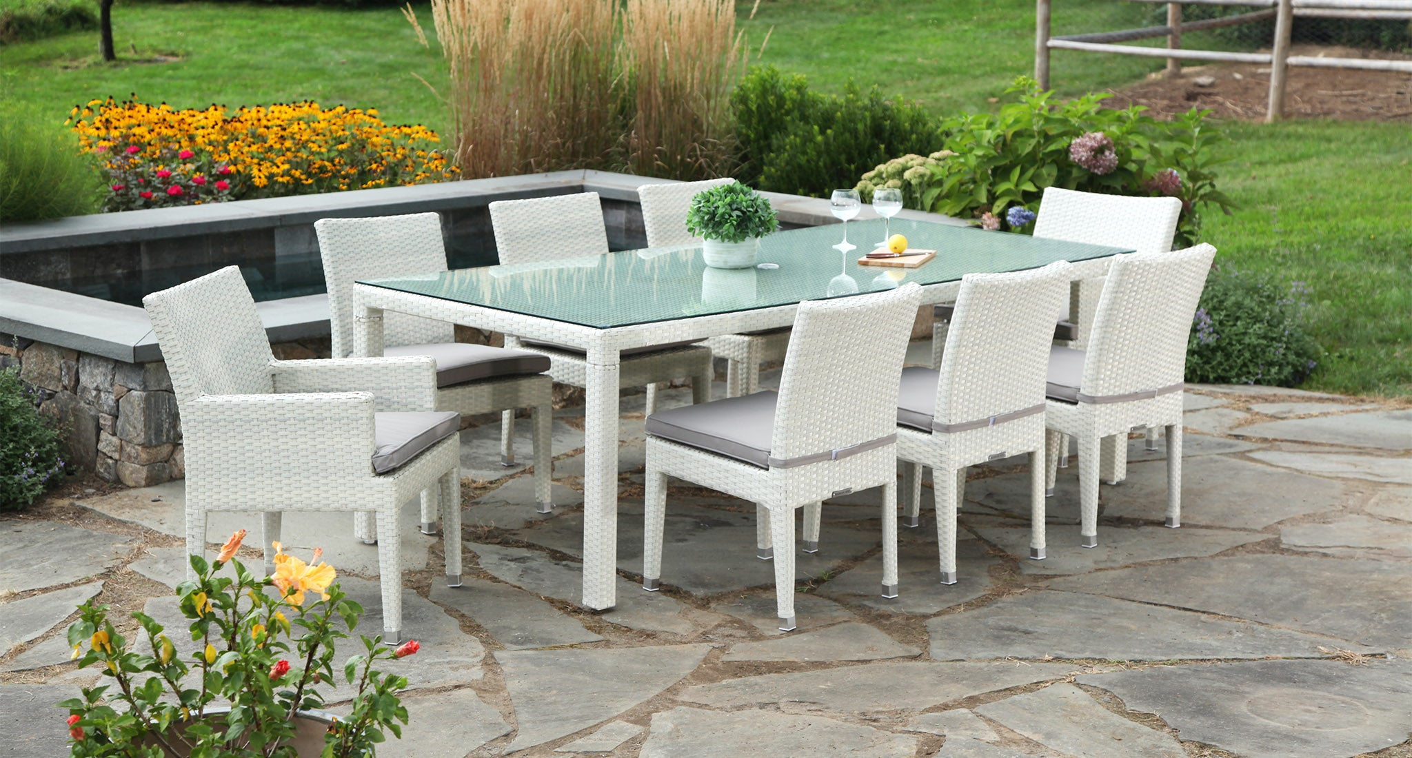Mykonos outdoor dining set for 8 2