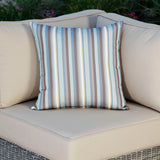 Outdoor throw pillow blue striped