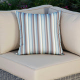 Outdoor throw pillow blue striped