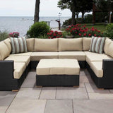 Salina outdoor u shaped sectional set - Sunbrella Spectrum Mushroom