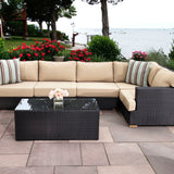 Salina sectional with extender 2 - Sunbrella Spectrum Mushroom
