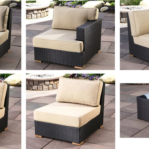 Salina sectional with extender pieces - Sunbrella Spectrum Mushroom