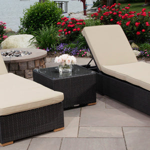 Salina lounge chair set - Sunbrella Spectrum Mushroom