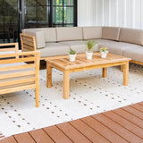 Bali teak outdoor sectional set - Sunbrella Spectrum Mushroom