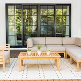 Bali teak outdoor sectional set 2 - Sunbrella Spectrum Mushroom