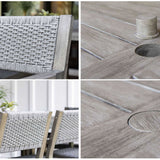Fiji Teak & Rope Outdoor Dining Set for 8