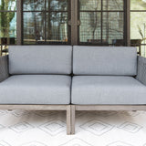 fiji teak and rope outdoor loveseat