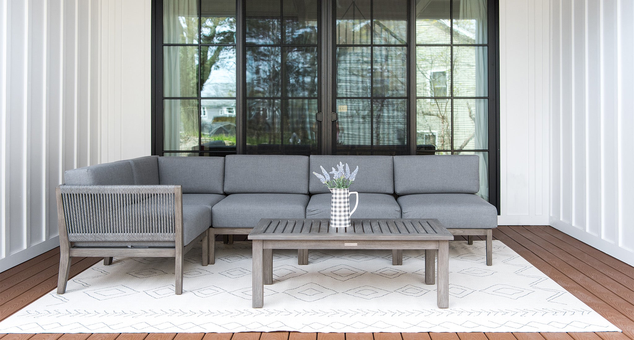 Fiji Teak Rope Outdoor Sectional Madbury Road