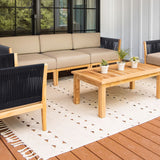 Malibu Teak & Rope Sofa Club Chair Set2 - Sunbrella Spectrum Mushroom