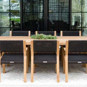 Malibu teak and rope dining set for 8