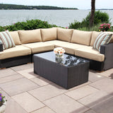 Salina sectional with extender 2 - Sunbrella Spectrum Mushroom
