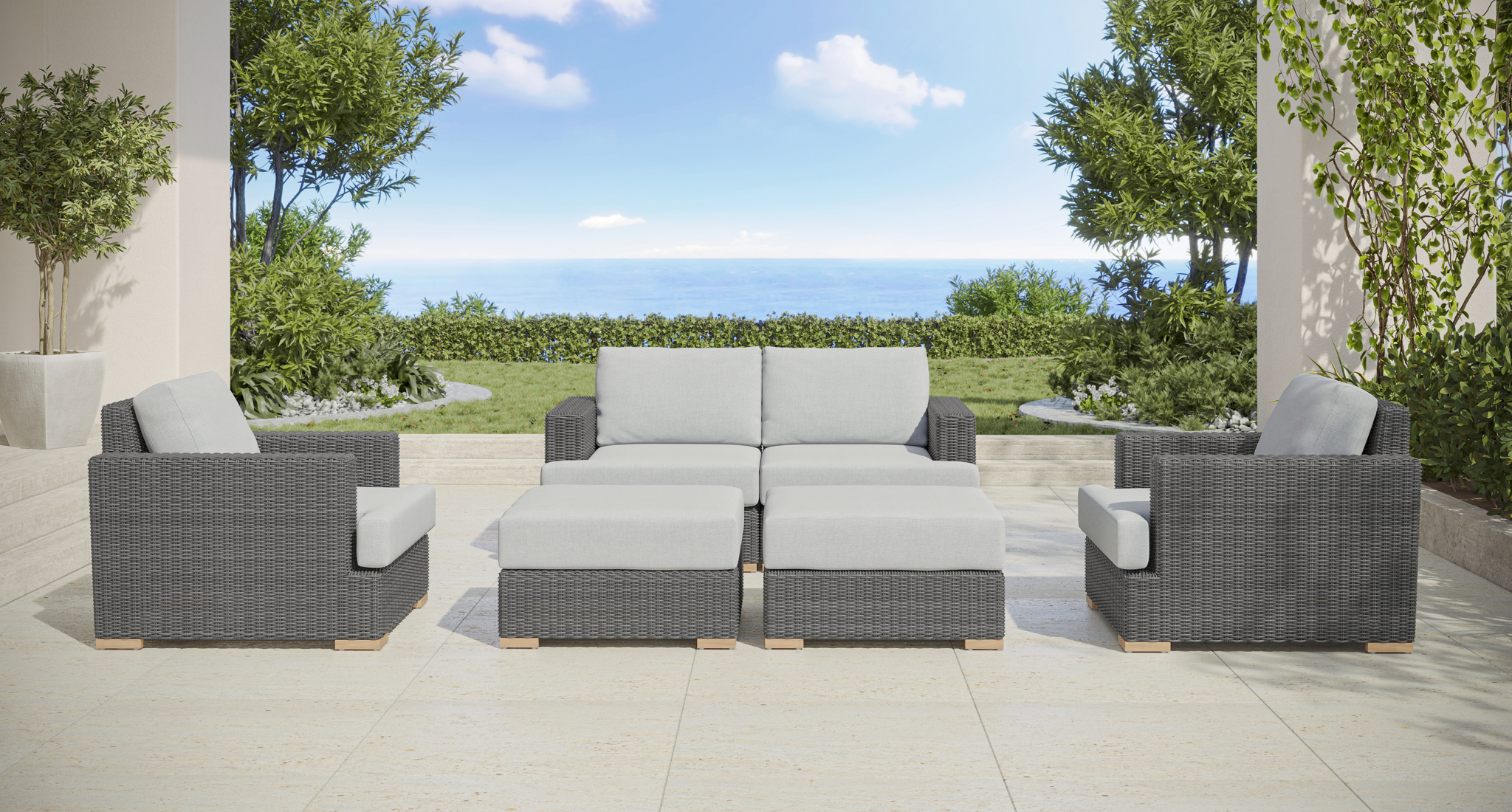 Amalfi Outdoor Loveseat & Club Chair Set