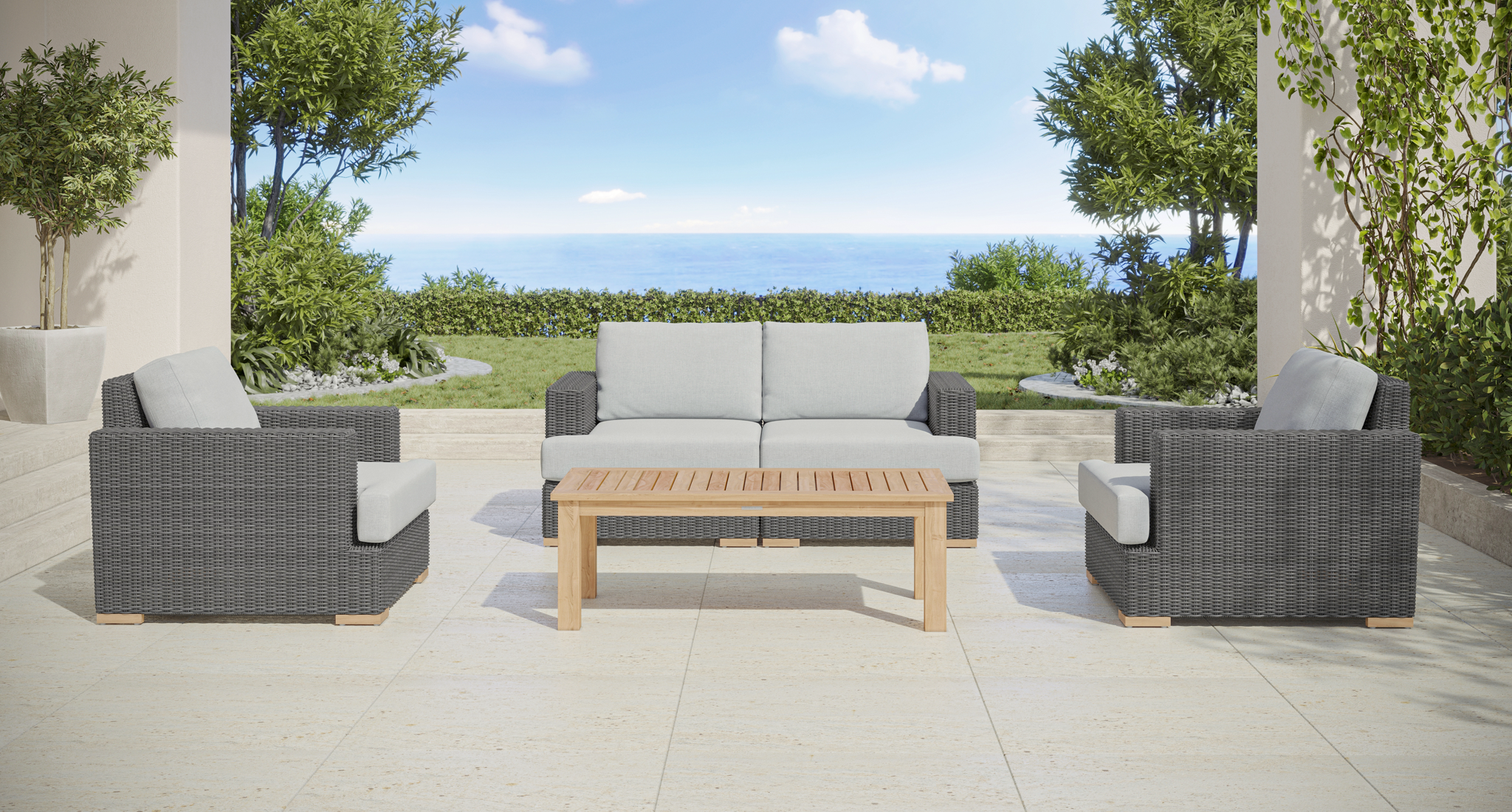 Amalfi Outdoor Loveseat & Club Chair Set