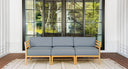 Bali teak outdoor sofa - Sunbrella Cast Slate