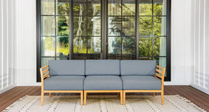Bali teak outdoor sofa - Sunbrella Cast Slate