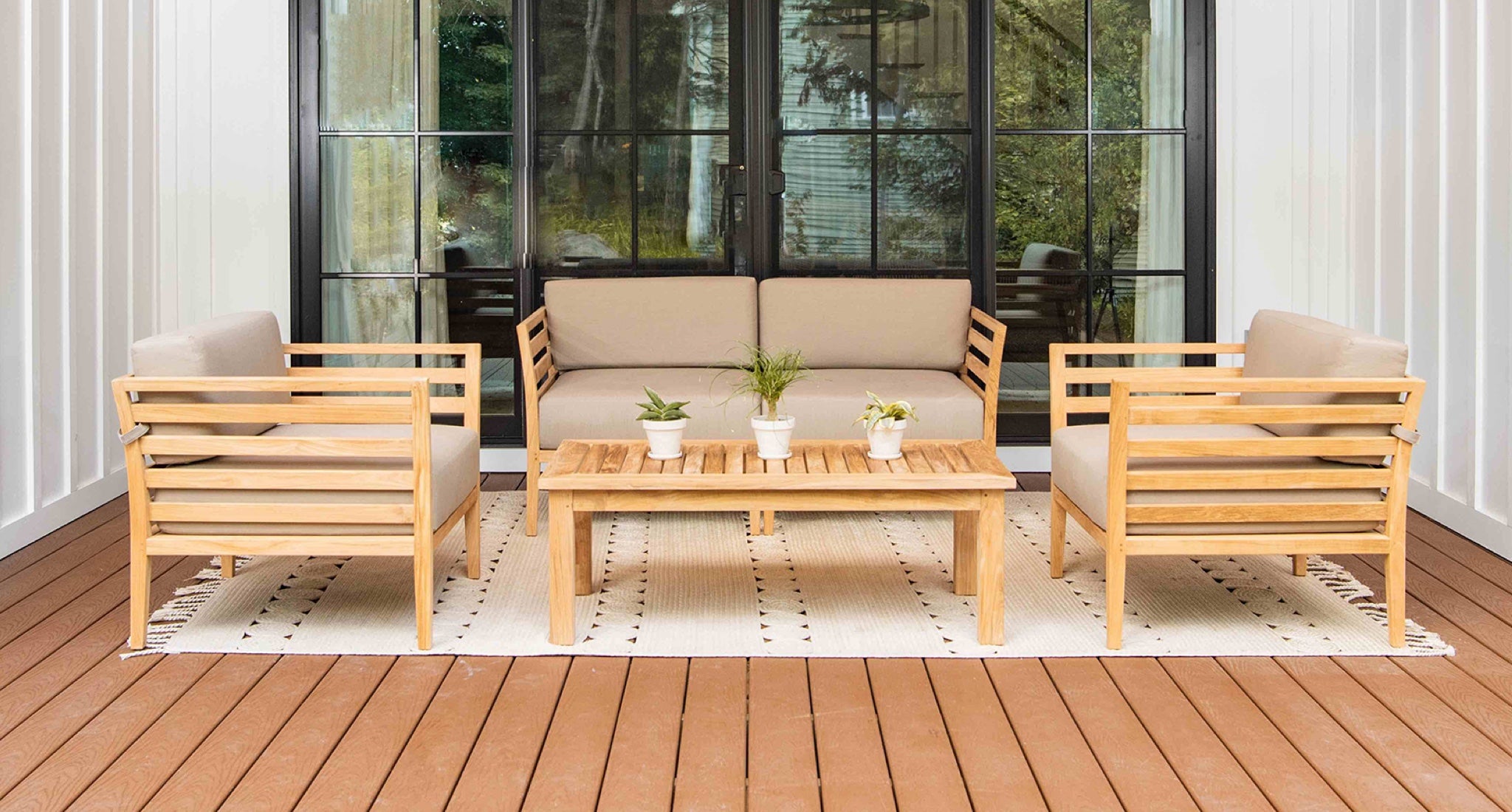 Pacific Aluminum Outdoor Sofa Set