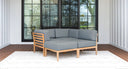 4-piece teak outdoor daybed - Sunbrella Cast Slate