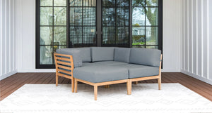 4-piece teak outdoor daybed - Sunbrella Cast Slate
