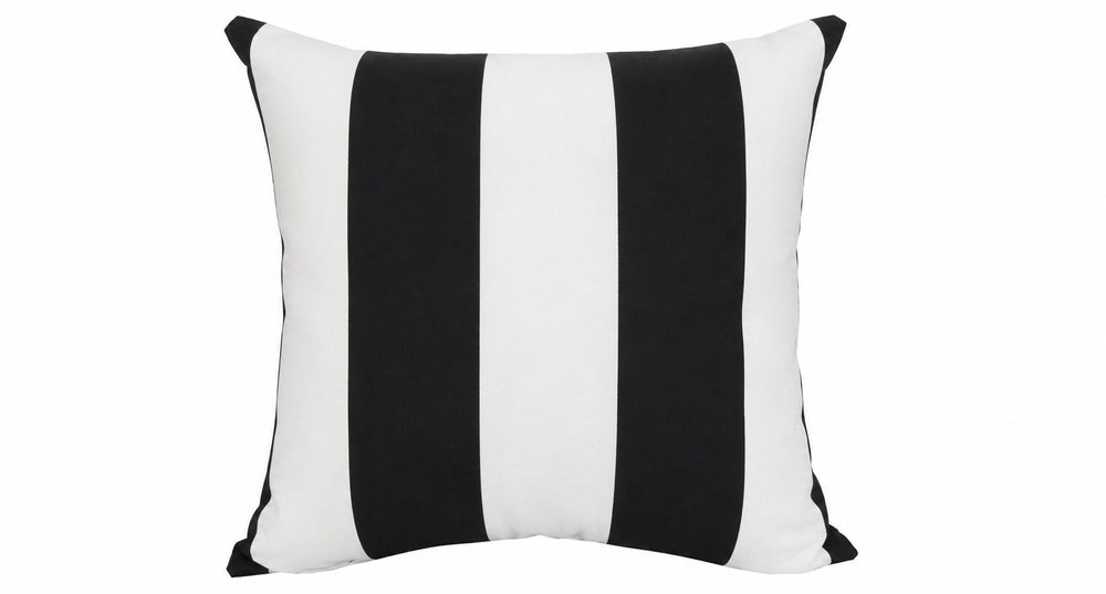 Outdoor Throw Pillow - Cabana Black