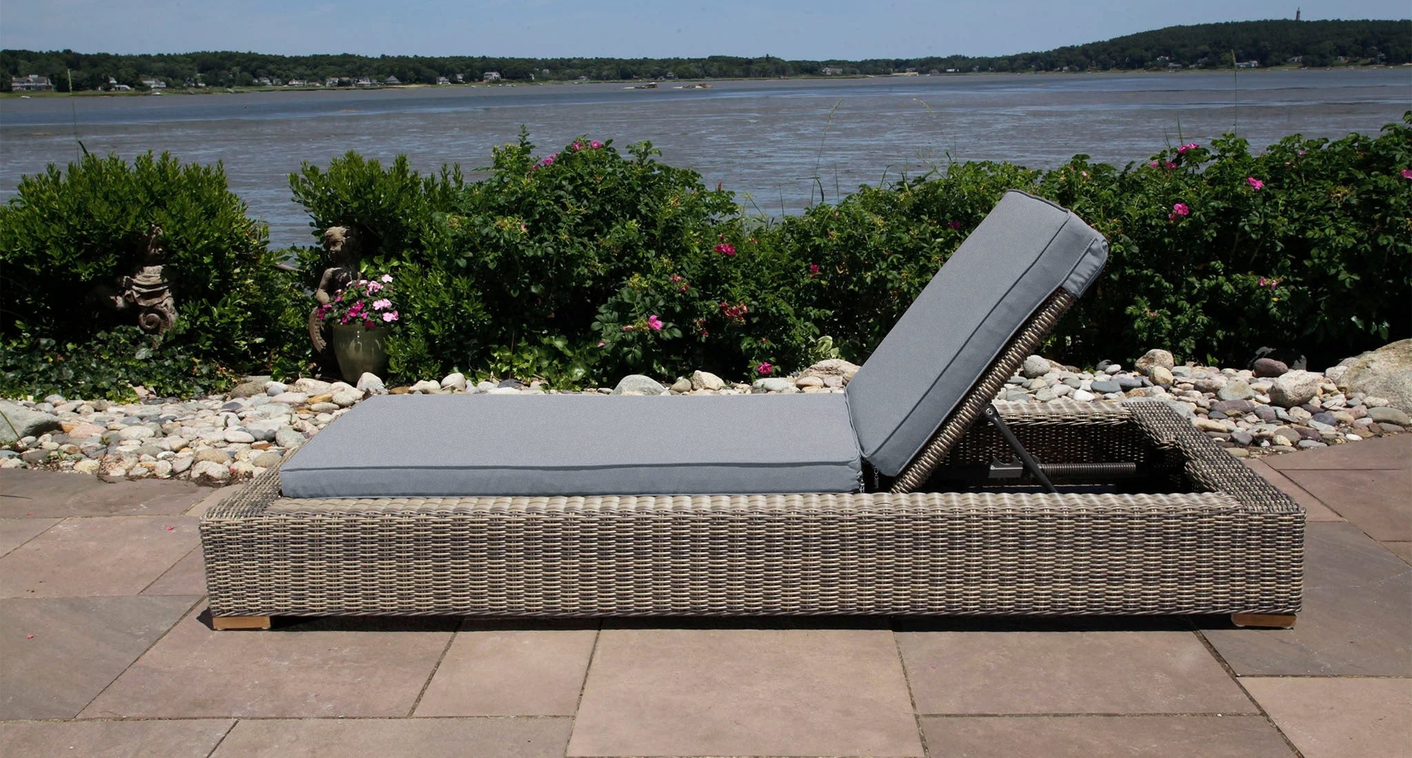 Corsica outdoor chaise lounge chair - Sunbrella Cast Slate