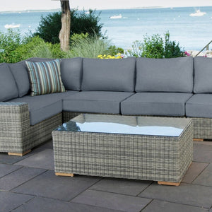 Corsica sectional with extender - Sunbrella Cast Slate