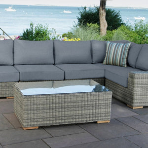 Corsica sectional with extender 3 - Sunbrella Cast Slate
