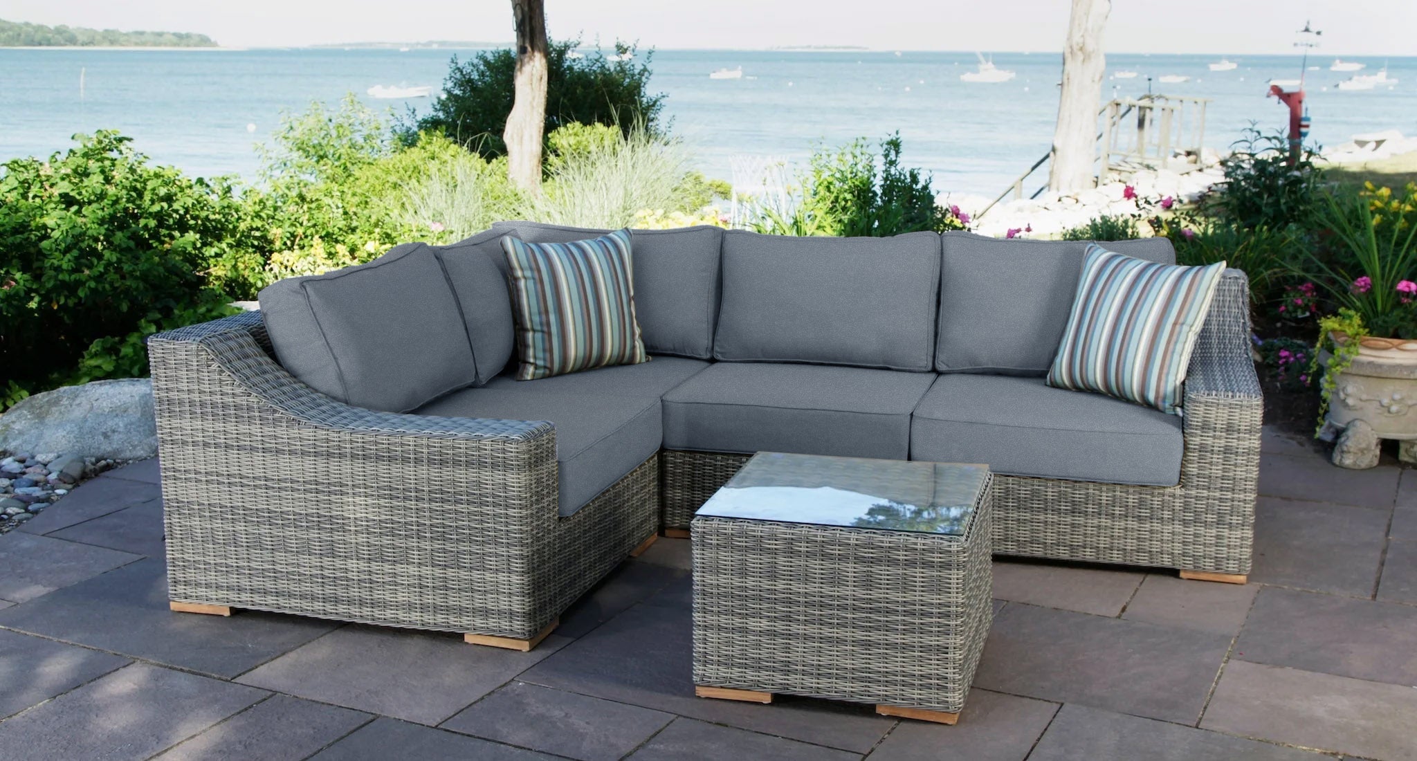 Corsica sectional - Sunbrella Cast Slate