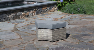 Gray santorini ottoman - Sunbrella Cast Slate