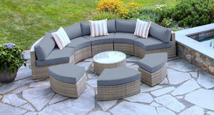 Gray santorini outdoor sectional - Sunbrella Cast Slate