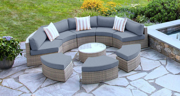 Gray santorini outdoor sectional - Sunbrella Cast Slate