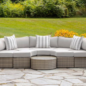 Gray All-Weather Wicker Daybed - Sunbrella Canvas Granite