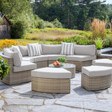  Gray Wicker Outdoor Sectional - Sunbrella Canvas Granite