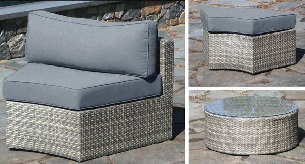Gray santorini outdoor daybed pieces - Sunbrella Cast Slate