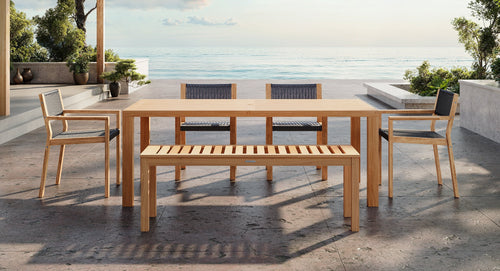 Malibu Teak & Rope Outdoor Dining Set for 6