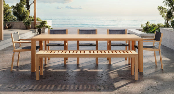 Malibu Teak & Rope Outdoor Dining Set for 8